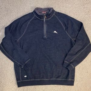 Tommy Bahama Relax Reversible 1/4 zip large sweater / sweatshirt